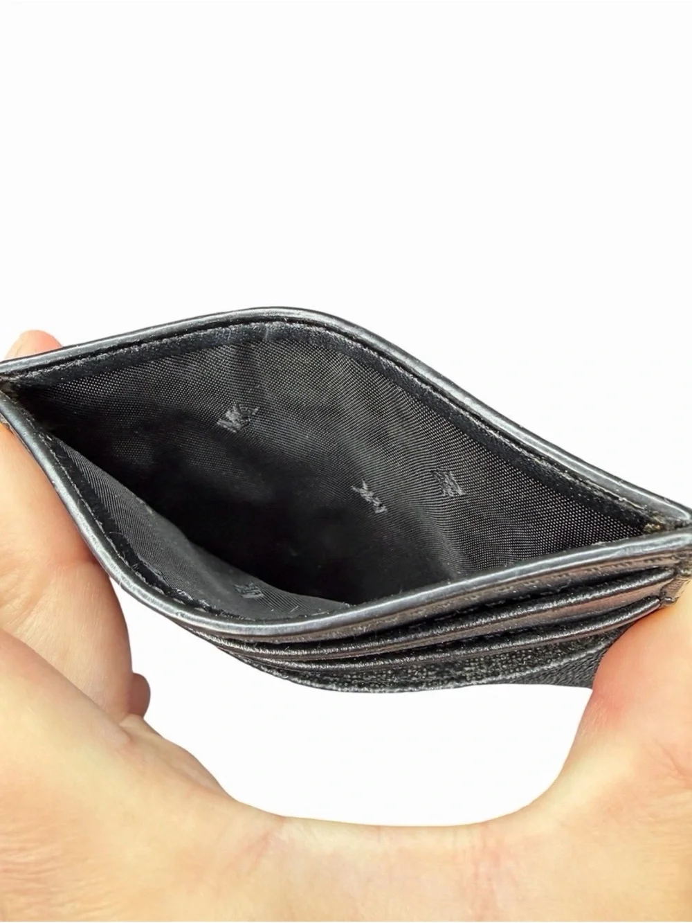 Michael Kors Black Textured Leather Card Case